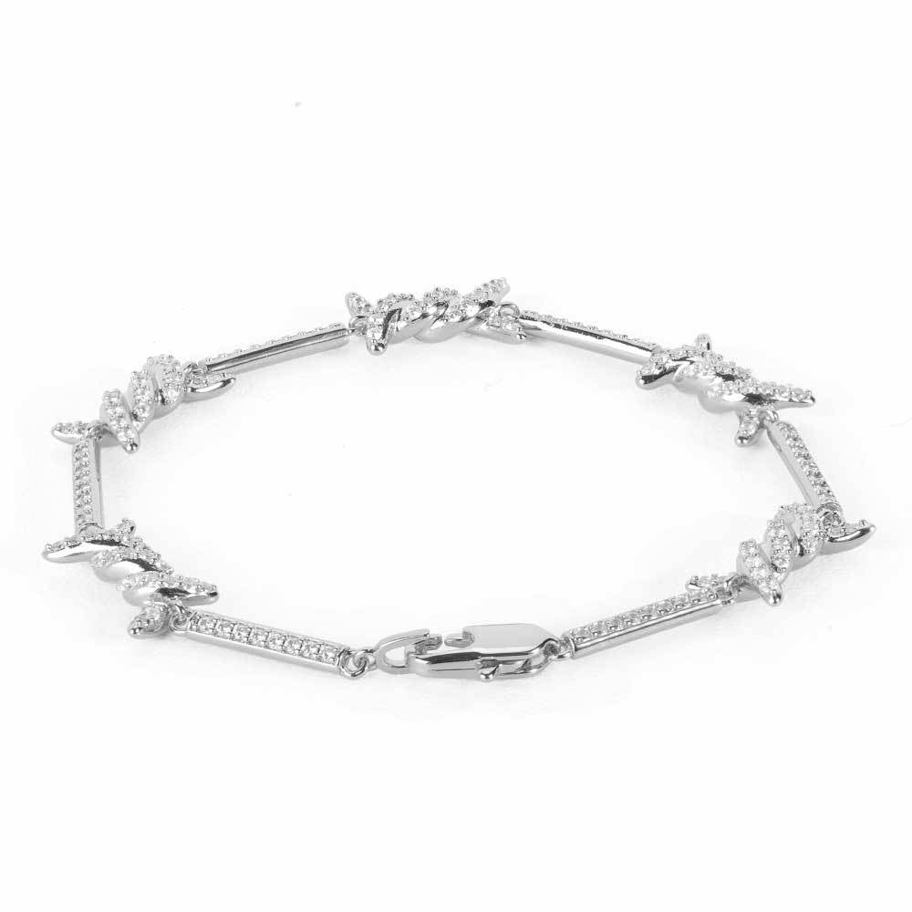 2.5mm Wire Chain Micro Inlaid Zircon Japanese Buckle Fine Thorn Chain Bracelet