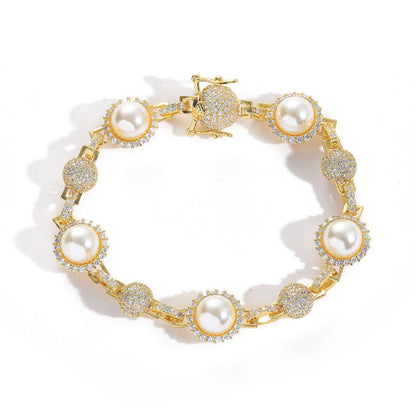 Diamond Pearl Bracelet