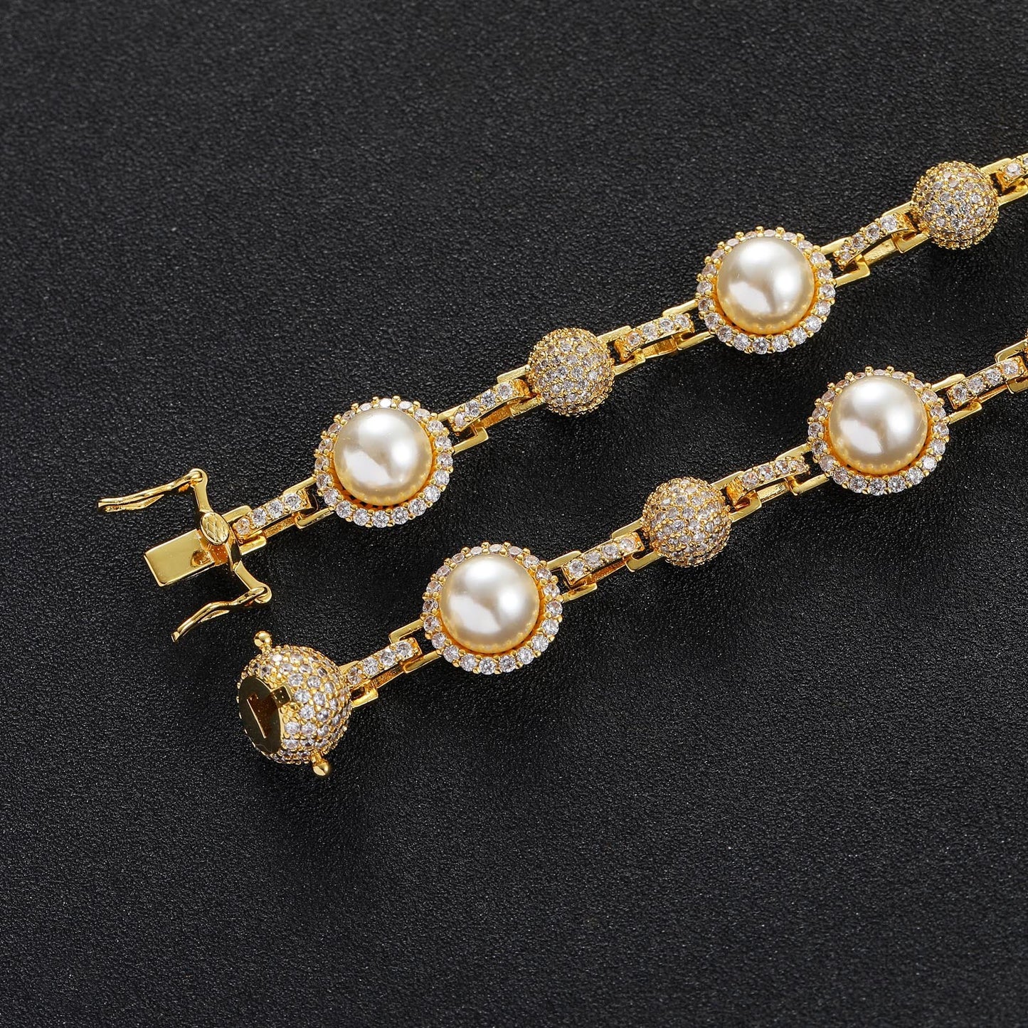 Diamond Pearl Bracelet