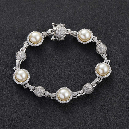 Diamond Pearl Bracelet